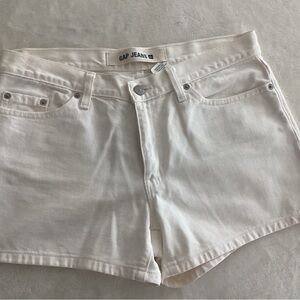 GAP WOMENS WHITE LOW RISE DENIM SHORTS 100% COTTON SIZE 8